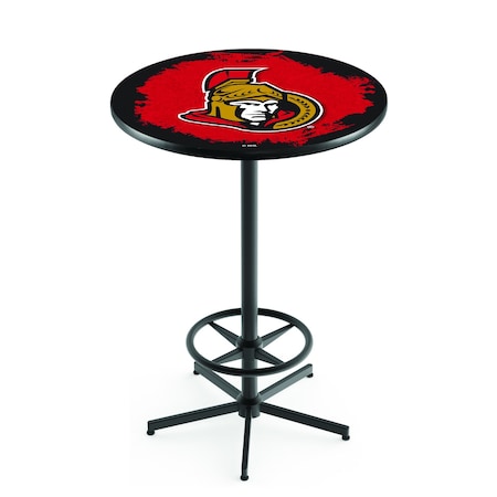 Holland Bar Stool Co 42" Black Ottawa Senators Pub Table L216B4228OttSen